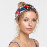 Women,Bohemian,Style,Diamond,Lattice,Pattern,Casual,Outdoor,Headdress,Elastic,Cross,Headband