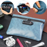 Leather,Password,Waterproof,Smell,Proof,Deodorant,Pouch,Combination,Proof,Stash,Container,Storage