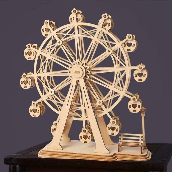 Woodcraft,Construction,Ferris,Wheel,Wooden,Model,Jigsaw,Puzzle,Adults