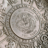 Chinese,Fengshui,Silver,Zodiac,Animal,Dragon,Statue,Plate,Decorations