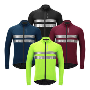 WOSAWE,Winter,Thermal,Fleece,Men's,Cycling,Jacket,Safety,Reflective,Bicycle,Windproof,Clothing