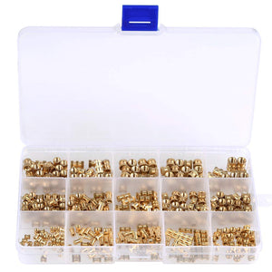 Suleve,MXBN2,330Pcs,Metric,Female,Thread,Brass,Knurled,Threaded,Insert,Embedment,Assortment