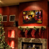 Operated,Christmas,Decor,Canvas,Print