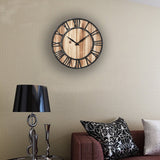 Loskii,Creative,Round,Silent,Wooden,Clock,Decorative,Clock,Living,Decorations