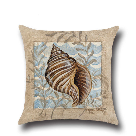 Conch,Seahorse,Seashell,Cushion,Cover,45*45cm,Cotton,Linen,Wedding,Decor,Throw,Pillow