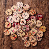 50PCS,Holes,Decorative,Clock,Pattern,Painted,Round,Shape,Fasteners,Buttons