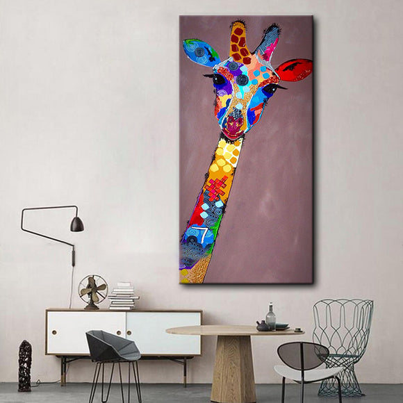 Painted,Paintings,Animal,Giraffe,Modern,Stretched,Canvas,Decoration,Paintings