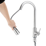 Stainless,Steel,Kitchen,Faucet,Spout,Spray,Rotate,Basin,Mixer