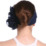 Women,Winter,Chiffon,Muslin,Flower,Turban,Elastic,Decorative,Headband