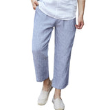 Loose,Linen,Pants,Beach,Retro,Drawstring,Elastic,Casual,Pants