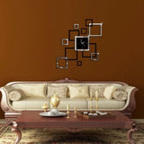 Honana,Creative,Acrylic,Mirror,Sticker,Quartz,Clocks,Square,Watch,Large,Decor