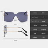 Women,Oversized,Square,Frame,Fashion,Metal,Protection,Sunglasses