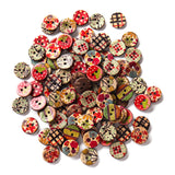 Round,Pattern,Wooden,Button,Mixed,Natural,Sewing,Children,Handmade,Clothes,Buttons