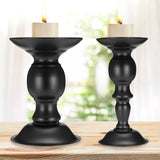 Vintage,Carved,Pillar,Candle,Holder,Candlesticks,Stand,Wedding,Party,Decor,Black