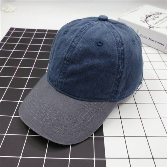 Unisex,Washed,Denim,Baseball,Patchwork,Profile,Panel,Adjustable,Vintage