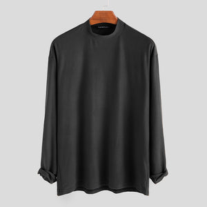 INCERUN,Black,Coffee,Green,Autumn,Winter,Stretch,Solid,Color,Turtleneck,Pullovers,Sweaters