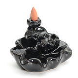 Black,Porcelain,Tower,Backflow,Incense,Burner,Ceramic,Buddhist,Holder,Incense,Cones