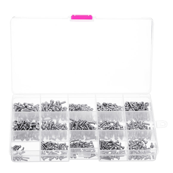 Suleve,MXST1,480Pcs,Machine,Screw,Stainless,Steel,Assortment