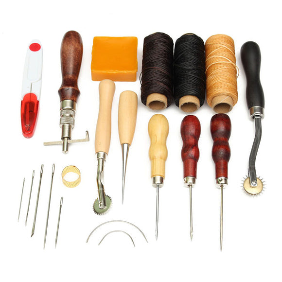 14pcs,Handle,Leather,Craft,Leather,Sewing,Tools,Punch,Cutter