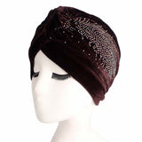 Womens,Pleuche,Skullies,Beanies,Bonnet,Autumn,Casual,Diamond,Beanies,Turban