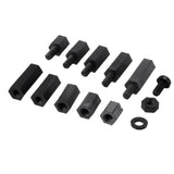 Suleve,M3NH17,780Pcs,Nylon,Screw,Black,Screw,Standoff,Spacer,Column,Assortment