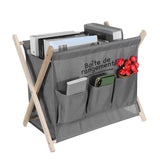 Wooden,Foldable,Large,Capacity,Desktop,Storage,Basket,Portable,Magazine,Newspaper,Pockets