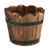 Wooden,Round,Waves,Barrel,Planter,Flower,Office,Garden,Wedding,Decor
