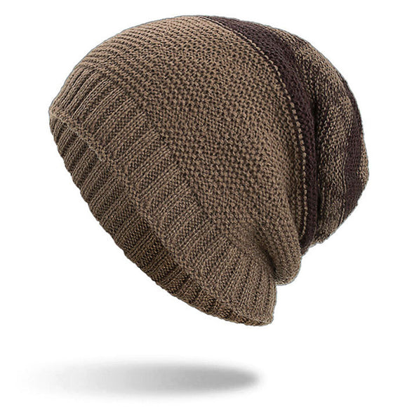 Winter,Plaid,Fleecy,Curlable,Beanie,Outdoor,Slouch,Double,Layers,Knitted