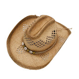 Unisex,Summer,Straw,Cowboy,Shells,Breathable,Elegant,Panama,Sunbonnet,Beach