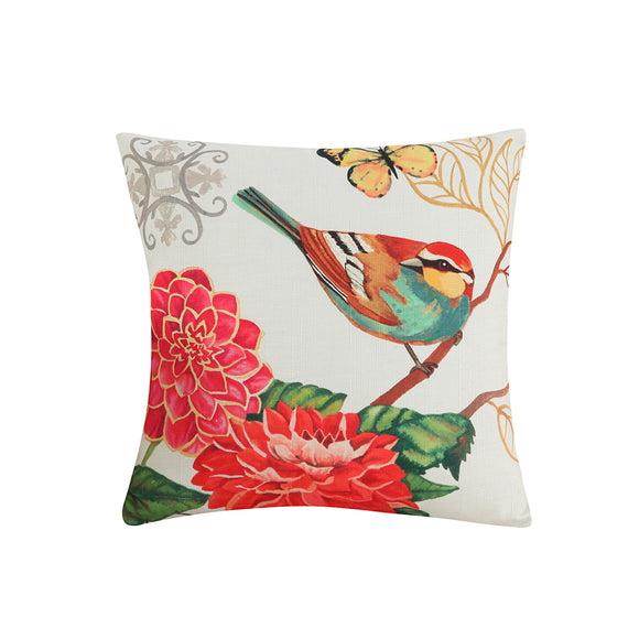 Cotton,Linen,Colorful,Painting,Birds,Cushion,Cover,Decorative,Throw,Pillow