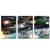 Miico,Painted,Three,Combination,Decorative,Paintings,Spaceship,Decoration