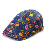 Women,Cotton,Print,Beret,Peaked,Casual,Outdoor,Windproof,Adjustable,Casquette