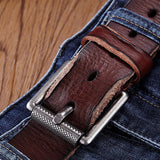 Genuine,Leather,Men's,Casual,Waistband,Waist,Strap,Smooth,Retro