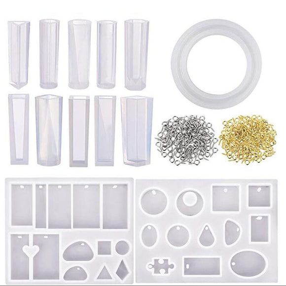 113Pcs,Crystal,Epoxy,Resin,Silicone,Pendant,Casting,Mould,Transparent,Jewelry,Making,Crafting,Decor