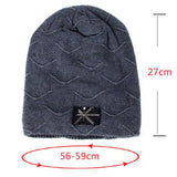Unisex,Winter,Velvet,Lining,Knitted,Casual,Label,Solid,Slouchy,Skull,Beanie
