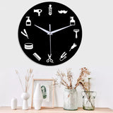 Emoyo,ECY027,Creative,Haircut,Pattern,Clock,Clock,Office,Decorations