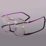 Unisex,Frameless,Resin,Reading,Glasses,Diamond,Trimming,Light,Glasses