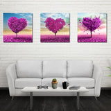 Miico,Painted,Three,Combination,Decorative,Paintings,White,Flower,Decoration