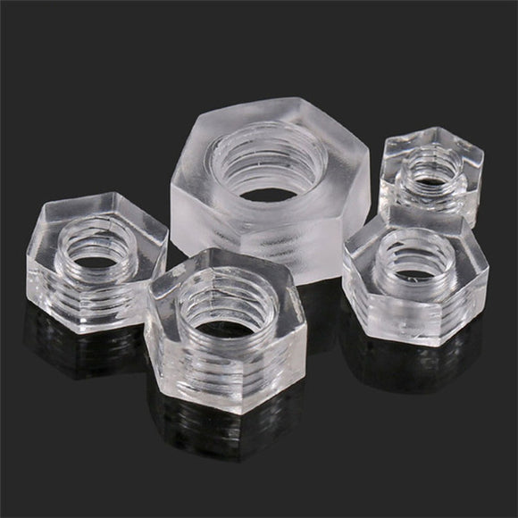 Suleve,MXHN1,50Pcs,Transparent,Acrylic,Plastic,Washer,Hexagonal
