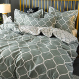 Bedding,Plaid,Printing,Quilt,Cover,Pillowcase,Queen