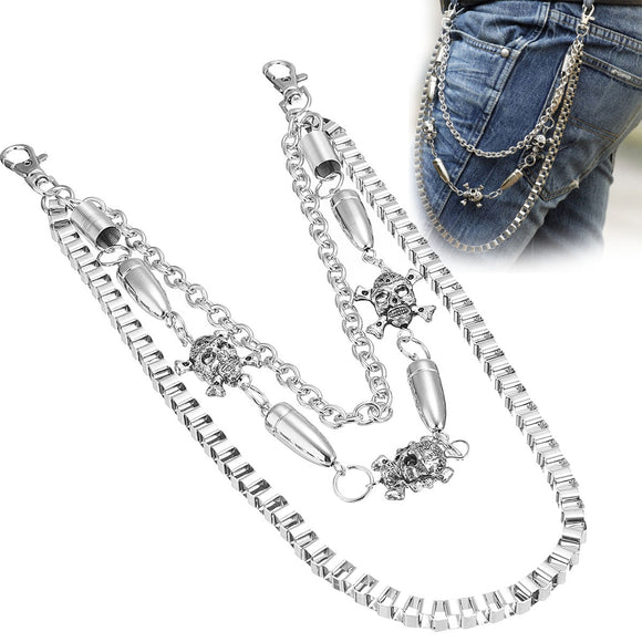 Metal,Skull,Chain,Wallet,Chain,Pocket,Chain,Wallet,Jeans,Pants