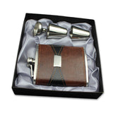 Stainless,Steel,Portable,Whiskey,Flask,Foreskin,Embossed,Leather,Bottles