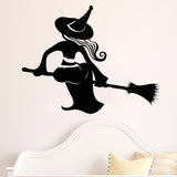 Creative,Witch,Broom,Sticker,Removable,Halloween,Decor,Black,Sticker,Poster,Wallpapers