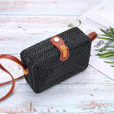 Straw,Rattan,Woven,Crossbody,Beach,Handbag,Outdoor,Travel