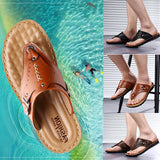 Leather,Flops,Thick,Bottom,Comfortable,Beach,Immersed,Seawater,Durable,Sandals