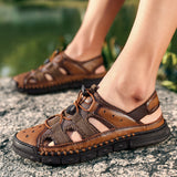 Men's,Leather,Sandals,Quick,Drying,Waterproof,Fashion,Deodorant,Sports,Casual,Sandals