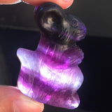 Carved,Rainbow,Fluorite,Squirrel,Natural,Quartz,Crystal,Skull,Healing,Decorations"