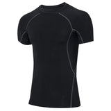 YUERLIAN,Men's,Compression,Simple,Tight,Fitness,Training,Elastic,Quick,Short,Sleeve