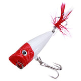 Popper,Floating,Crankbaits,Fishing,Baits,Feather,Treble,hooks